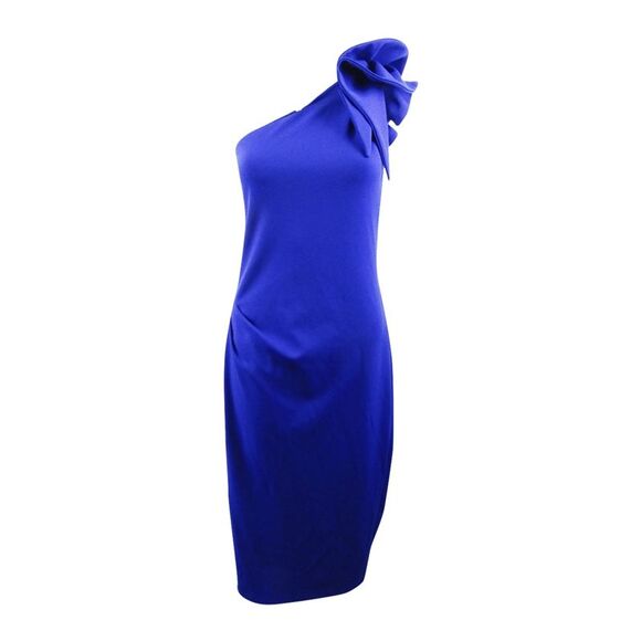 Betsy & Adam Women's One-Shoulder Sheath Dress - Marine - Picture 1 of 2